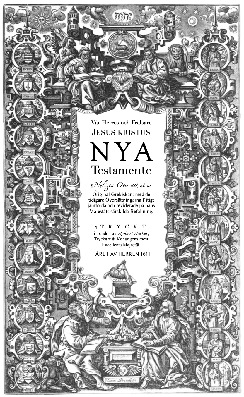 AV 1611, Titelsida N.T, Svenska KJV Bibeln